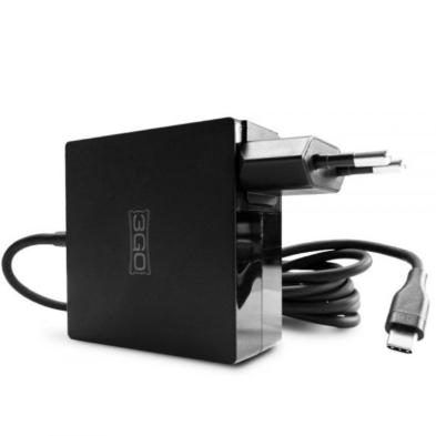 CARGADOR DE PORTÁTIL | 3GO | ALIM65TC2 | 65W | AUTOMÁTICO | USB TIPO-C | NEGRO