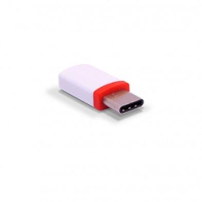 ADAPTADOR USB 2.0 | 3GO | DISPOSITIVOS | MICRO USB - USB C | BLANCO | ROJO
