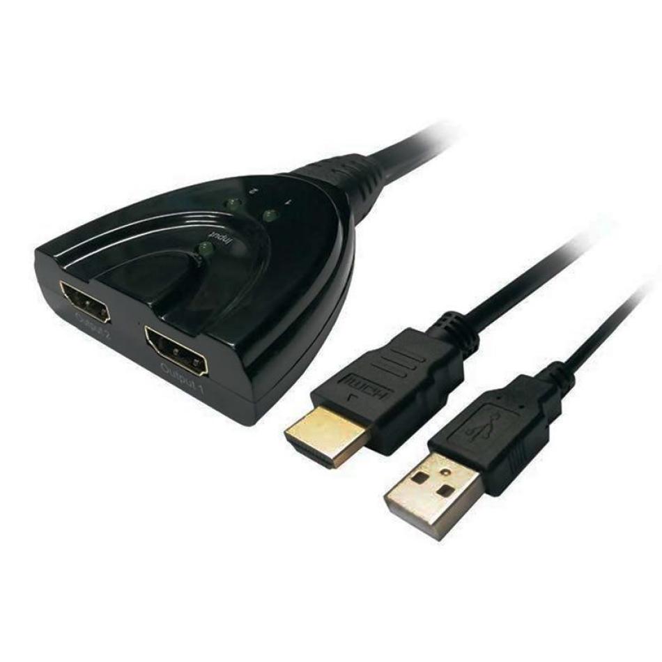 Duplicador HDMI Aisens A123-0128/ 2 HDMI Hembra - HDMI Macho - USB Macho