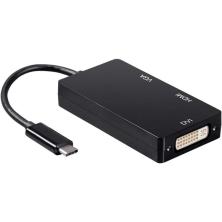 Adaptador USB 3.0 Tipo-C Aisens A109-0343/ USB Tipo-C Macho - DVI Hembra/ VGA Hembra / HDMI Hembra