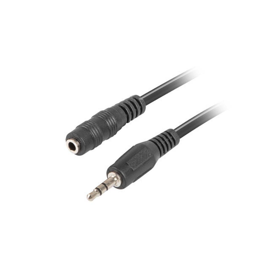 Cable lanberg estereo jack 3.5 mm macho a jack 3.5 mm hembra negro 1.5 m