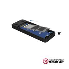 TooQ TQE-2280B caja para disco duro externo Caja externa para unidad de estado sólido (SSD) Negro M.2