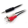 Cable de Audio Equip 14709207 | 3,5mm 2 x RCA | Negro | 2,5 M