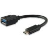 CABLE USB | EQUIP | DISPOSITIVOS | USB C - USB A | NEGRO | 15CM