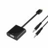 Adaptador Mini HDMI AISENS | A122-0127 | Mini HDMI Macho | VGA Hembra | Jack 3.5 Hembra | Negro