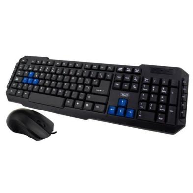 KIT TECLADO Y RATÓN 3GO COMBODRILE 2 ALÁMBRICO COLOR NEGRO Y AZUL