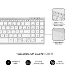 Teclado y Ratón Inalámbrico por Bluetooth Subblim Pure Combo Extended/ Plata y Blanco