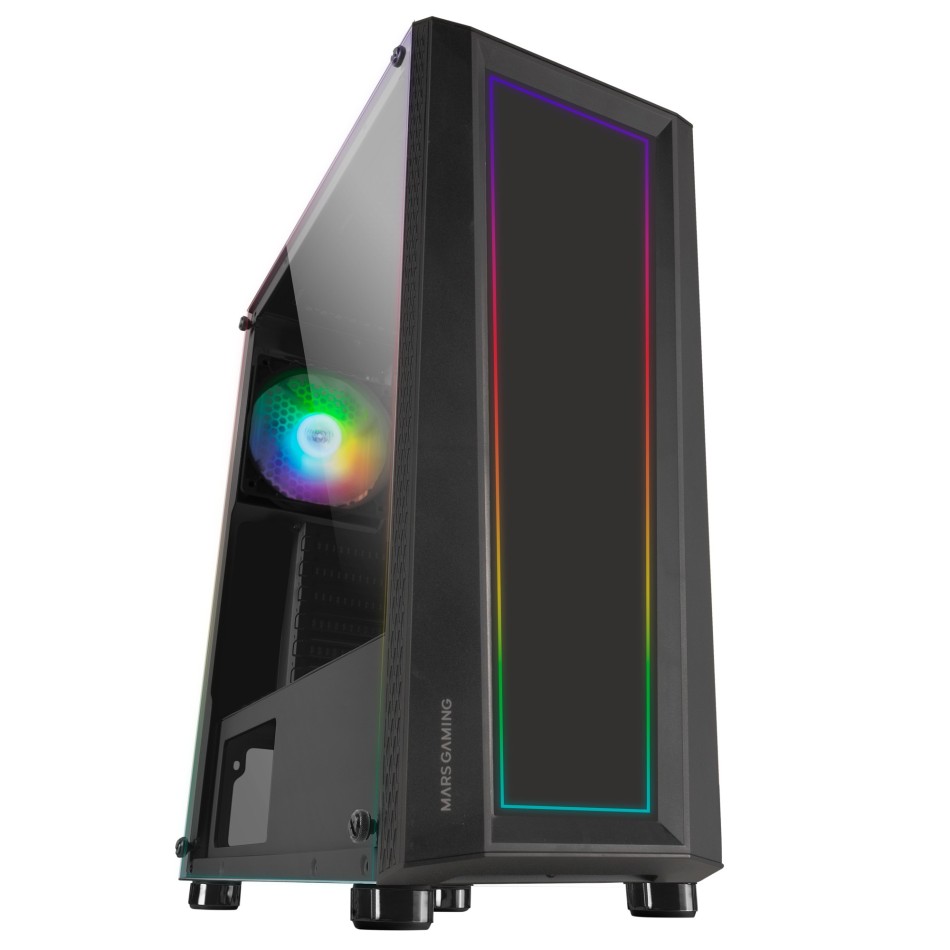 Mars Gaming MC-ART Negro Caja PC Gaming ATX Doble Cristal Templado Dibujable ARGB 12 Modos Ventilador 12cm