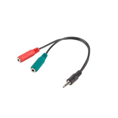 Adaptador Lanberg | 3.5 mm/M - 2x 3.5mm/H | Negro, Rojo, Verde | 0.2 M