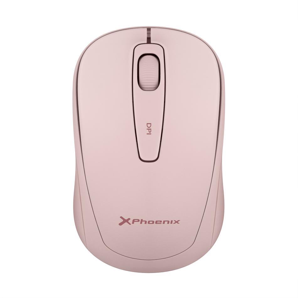 Phoenix m250 ratón inalámbrico 2.4 ghz receptor usb hasta 1600 dpi compatible con pc mac portátil color rosa