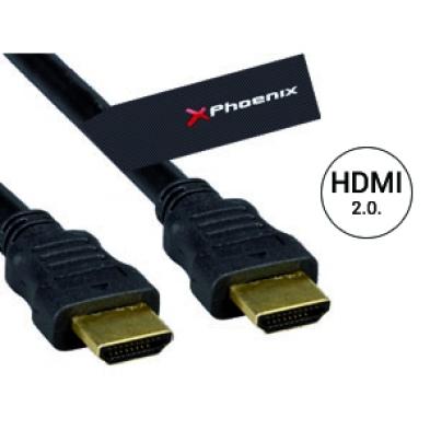 Cable HDMI 2.0 Phoenix PHCABLEHDMI3M+ | Macho - Macho | Negro | 3 M