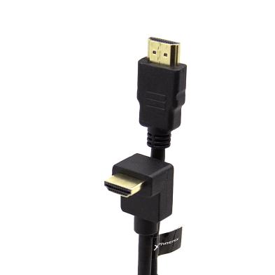 Cable HDMI 2.0 4k Phoenix | Conector 90º | HDMI 19Pin - 19Pin | Negro | 3 M