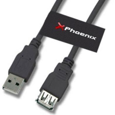CABLE USB 2.0 | PHOENIX | DISPOSITIVOS | USB A - USB A | NEGRO | 5M