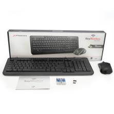 Combo teclado qwerty español multimedia phoenix phkeywireless wireless inalambrico negro + raton mouse optico inalambrico recept