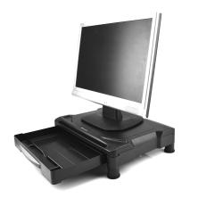 Elevador soporte de monitor phoenix - soporte escritorio monitor -  cajon  organizador - 2 alturas - goma antideslizante - negro
