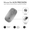 Subblim Dual Flat plata | Ratón ultrafino Bluetooth y RF