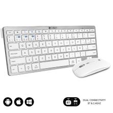 Teclado y Ratón Inalámbrico por Bluetooth Subblim OCO010 Combo Multidispositivo Compacto/ Plata