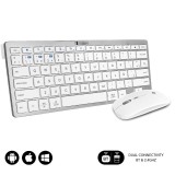 Teclado y Ratón Inalámbrico por Bluetooth Subblim OCO010 Combo Multidispositivo Compacto/ Plata