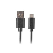 Cable usb lanberg 2.0 macho -  usb tipo c macho quick charge 3.0 1m negro