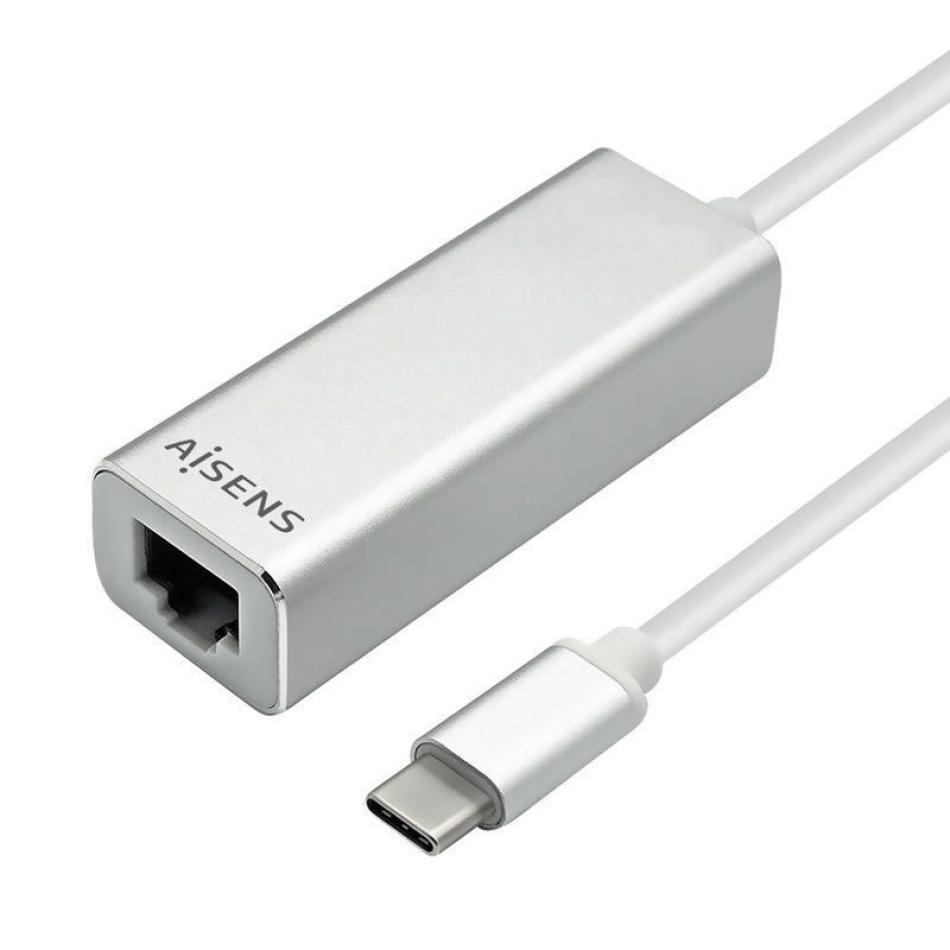 Adaptador USB Tipo-C - RJ45 Aisens A109-0341/ 1000Mbps/ USB Tipo-C Macho - RJ45 Hembra