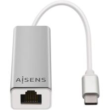 Adaptador USB Tipo-C - RJ45 Aisens A109-0341/ 1000Mbps/ USB Tipo-C Macho - RJ45 Hembra