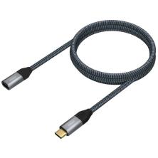 Cable Alargador USB 3.2 Tipo-C Aisens A107-0635 20GBPS 5A 100W/ USB Tipo-C Macho - USB Tipo-C Hembra/ 1m/ Gris