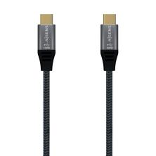 Cable USB 2.0 Tipo-C Aisens A107-0629 5A 100W/ USB Tipo-C Macho - USB Tipo-C Macho/ 2m/ Gris