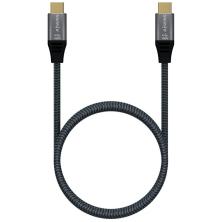 Cable USB 2.0 Tipo-C Aisens A107-0629 5A 100W/ USB Tipo-C Macho - USB Tipo-C Macho/ 2m/ Gris