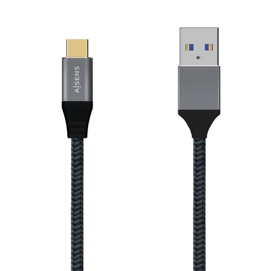 Cable USB 3.1 Aisens A107-0631/ USB Tipo-C Macho - USB Macho/ 1m/ Gris