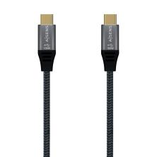 Cable USB 3.2 Tipo-C Aisens A107-0634 20GBPS 5A 100W/ USB Tipo-C Macho - USB Tipo-C Macho/ 2m/ Gris
