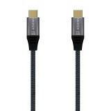Cable USB 3.2 Tipo-C Aisens A107-0634 20GBPS 5A 100W/ USB Tipo-C Macho - USB Tipo-C Macho/ 2m/ Gris