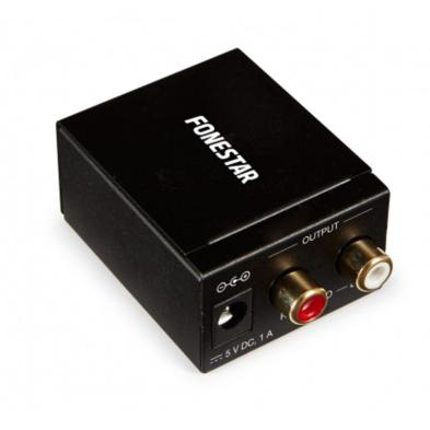 Convertidor de Audio Fonestar FO-37DA | Toslink/RCA - 2x RCA | Negro
