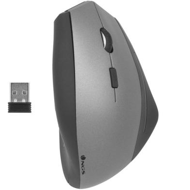 Ratón Ergonómico Inalámbrico NGS EVO Zen | USB | 1600 DPI | Plata, Negro