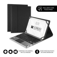 Funda con Teclado Subblim Keytab Pro Bluetooth Touchpad para Tablets de 10.1'-10.8'/ Negra