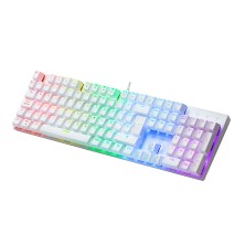 Mars Gaming MK422 Blanco Teclado Gaming RGB Switch Mecánico Rojo Idioma Español