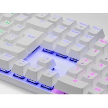 Mars Gaming MK422 Blanco Teclado Gaming RGB Switch Mecánico Rojo Idioma Español