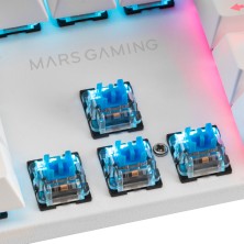 Mars Gaming MK422 Blanco Teclado Gaming RGB Switch Mecánico Rojo Idioma Español