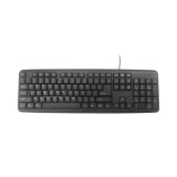Teclado USB Gembird KB-U-103 en negro, vista general sobre fondo blanco