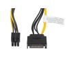 Cable Alimentación Lanberg | SATA Macho - PCIe Express Macho | Negro | 20 cm