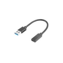 ADAPTADOR USB 3.1 | LANBERG | USB A - USB C | NEGRO | 15CM