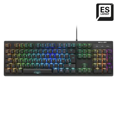 TECLADO MECÁNIGO GAMING | BLUE SHARKOON SKILLER SGK30 | ILUMINACIÓN RGB | CON CABLE | NEGRO Negro