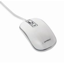 RATON GEMBIRD WIRED OPTICAL MOUSE USB WHITE SILVER