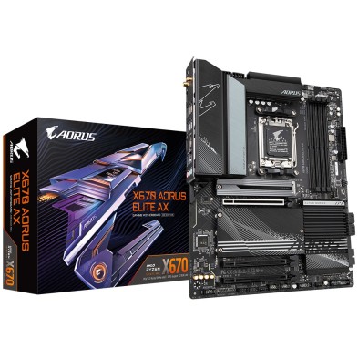 Placa base AMD | Gigabyte X670 AORUS ELITE AX | Zócalo AM5 | ATX | Negro