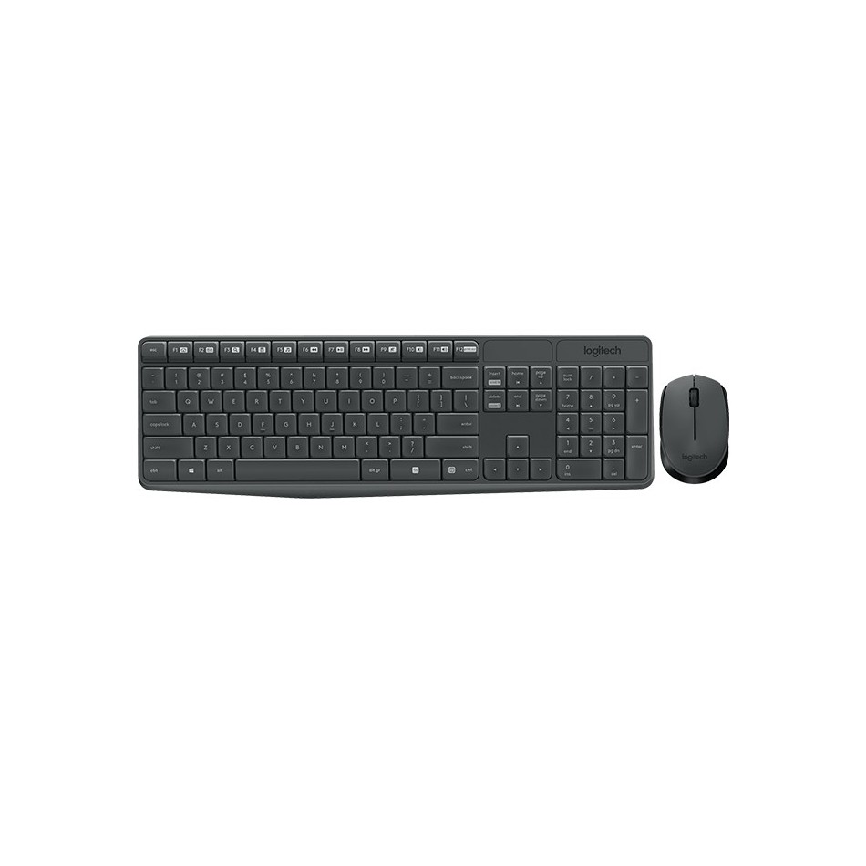 Logitech MK235 teclado Ratón incluido RF inalámbrico Portugués Gris