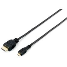 Cable HDMI Equip 119308 | HDMI tipo A (Estándar) HDMI tipo D (Micro) | 2 M | Negro
