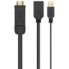 Cable Conversor Aisens A122-0642/ Displayport Macho - HDMI Macho - Displayport Hembra - USB Macho/ 10cm + 10cm/ Negro