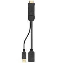 Cable Conversor Aisens A122-0642/ Displayport Macho - HDMI Macho - Displayport Hembra - USB Macho/ 10cm + 10cm/ Negro