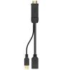 Cable Conversor Aisens | A122-0642 | Displayport Macho | HDMI Macho | Displayport Hembra | USB Macho | 10cm + 10cm | Negro