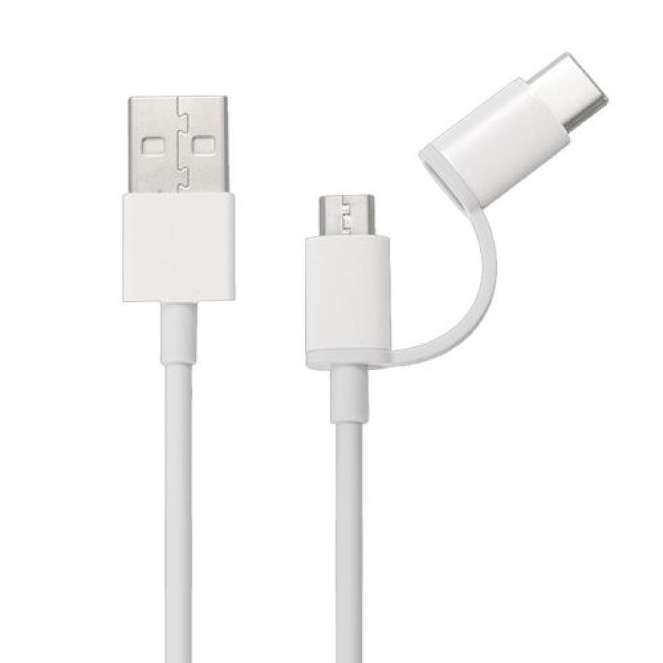 CABLE XIAOMI MI 2 IN 1 USB MICRO USB TO TYPE C - 100 CM