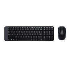 Logitech Wireless Combo MK220 teclado Ratón incluido RF inalámbrico QWERTY Internacional de EE.UU. Negro